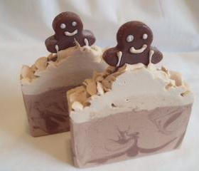 Buttery Gingerbread with Shea Butter, Cocoa Butter Soap Slice, Luxury Artisan Soap