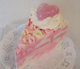 Birthday Cake with Shea Butter, Cocoa Butter Soap Slice 