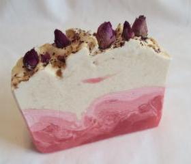 Red Roses For You with Shea Butter, Cocoa Butter Soap Slice / cold process