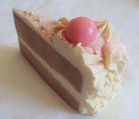 Bubblegum Soap Cake Slice Made with Unrefined Fair Trade Shea Butter, Cocoa Butter and Pure Silk Soap Slice / Handmade cold process soap