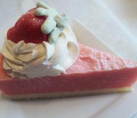 Strawberry Cheesecake made with Shea Butter, Cocoa Butter Soap Slice / Handmade cold process soap