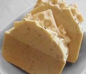 Oatmeal Milk and Honey Soap Slice with Unrefined Shea Butter, Unrefined Cocoa Butter, Coconut milk