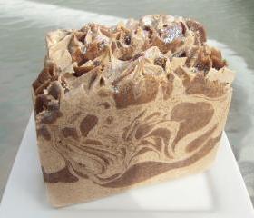 Nag Champa Type with Shea Butter, Cocoa Butter, Pure Silk and Goats Milk Soap Slice / Handmade cold process soap