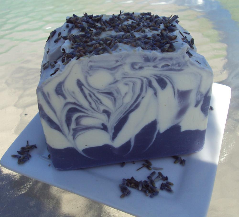 Lavender EO With Shea Butter, Cocoa Butter And Pure Silk Soap Slice